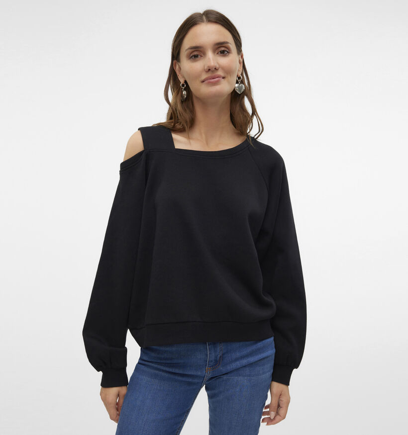 Vero Moda Gina LS Cold Shoulder Zwarte Sweater voor dames (355214)