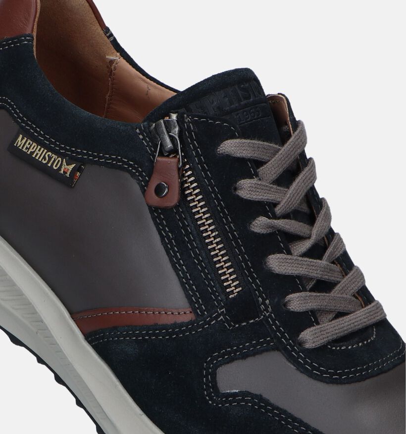 Mephisto Dino Velsport Blauwe Veterschoenen voor heren (345981) - geschikt voor steunzolen