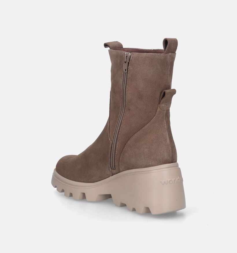 Wonders Taupe Enkellaarzen voor dames (347276)