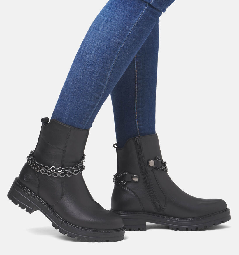 Remonte Bottines motardes en Noir pour femmes (347252) - pour semelles orthopédiques