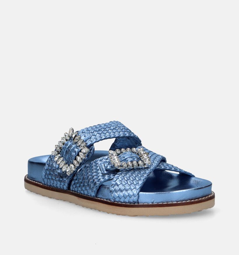 Inuovo Nu-pieds plates en Bleu pour femmes (341523)