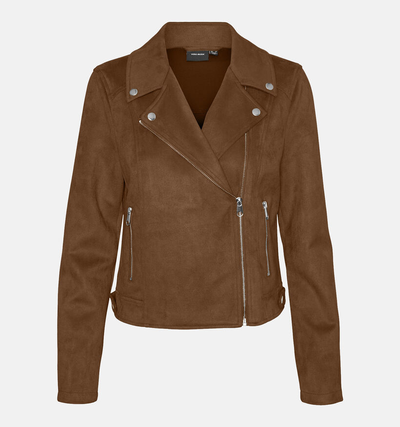 Vero Moda Jose Veste de motard en Cognac pour femmes (344056)