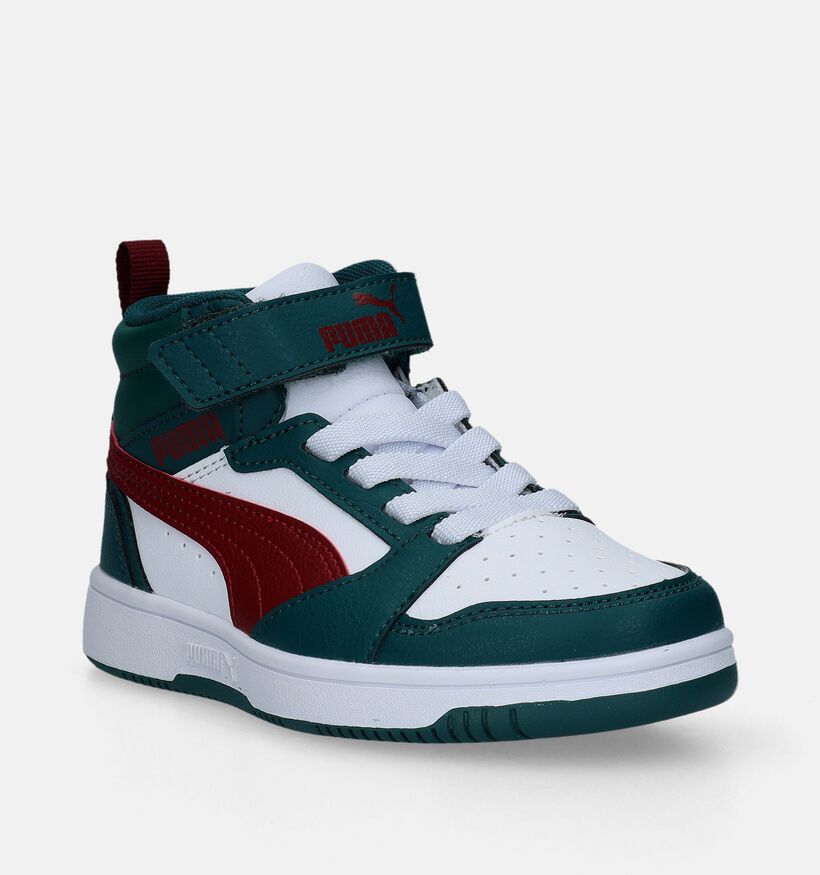 Puma Rebound v6 Groene Sneakers voor jongens, meisjes (342856) - geschikt voor steunzolen