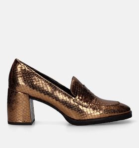 Zinda Mocassins avec talon carré en Bronze pour femmes (331700)