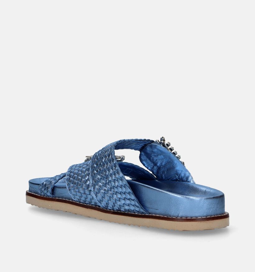 Inuovo Nu-pieds plates en Bleu pour femmes (341523)