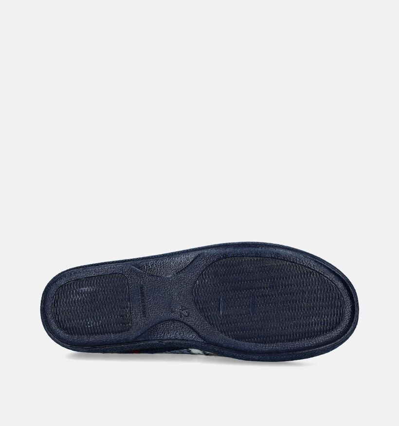 Comfort Plus Pantoufles à carreaux en Bleu pour hommes (349180)