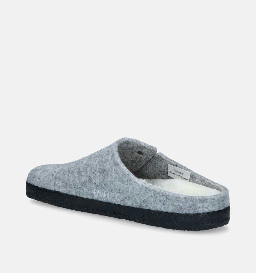 Birkenstock Zermatt Shearling Wool Felt Pantoufles en Gris pour femmes (343963)