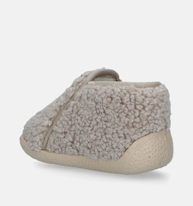 Milo & Mila Beige Hoge pantoffels voor meisjes, jongens (348621)