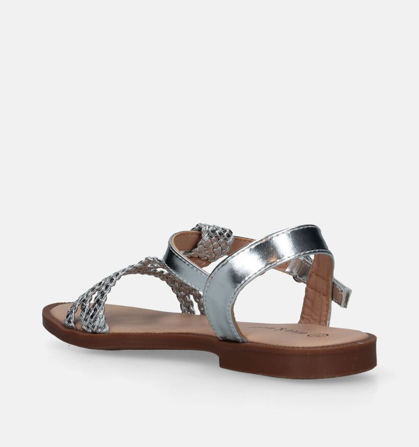 Milo & Mila Zilveren Gevlochten sandalen voor meisjes (338019)