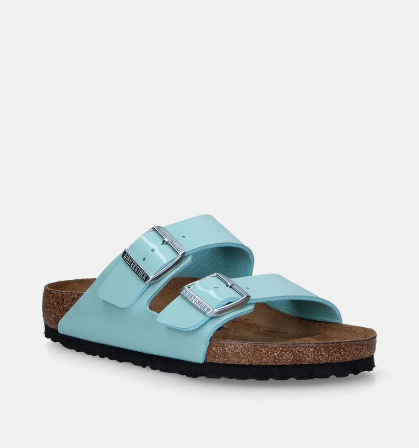 Birkenstock Arizona Birko Flor Patent Nu-pieds en Bleu pour femmes (337981)