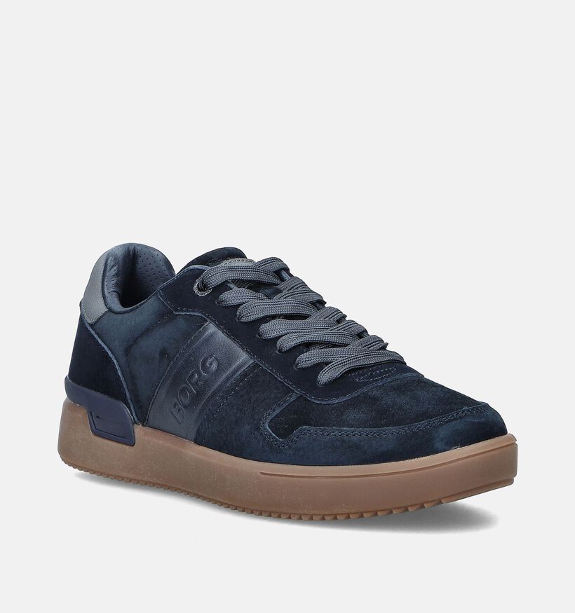 Björn Borg Tennis Low Blauwe Veterschoenen voor heren (345609) - geschikt voor steunzolen