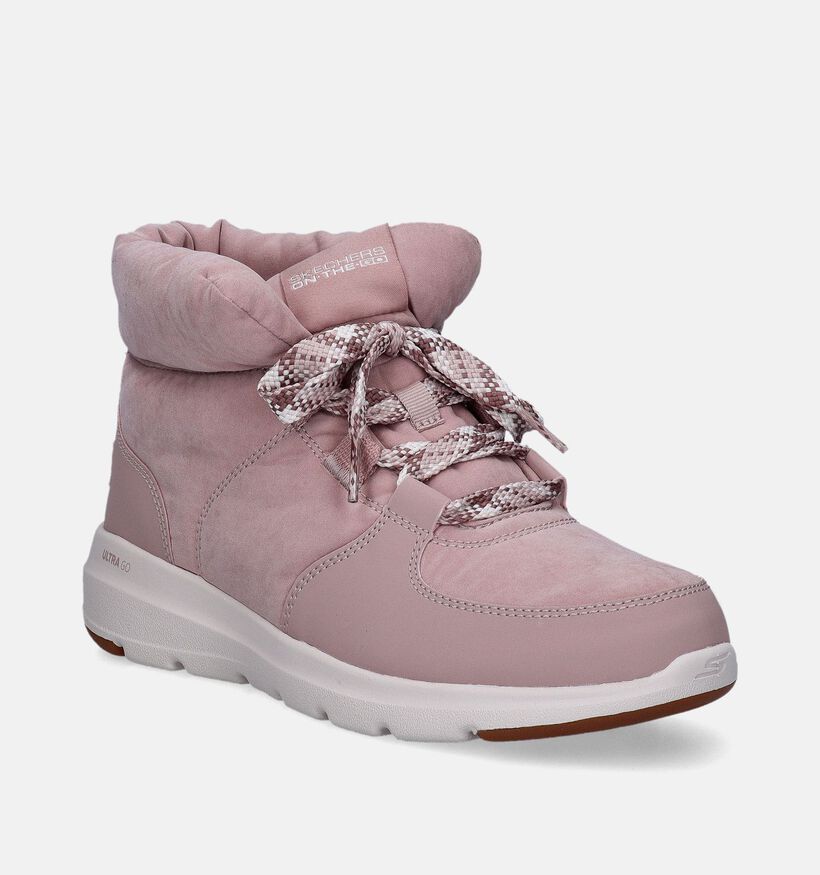 Skechers Glacial Ultra Trend Up Bottines en Rose pour femmes (346359)