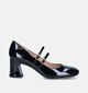 Unisa Mount Zwarte Pumps met riempje voor dames (349103)