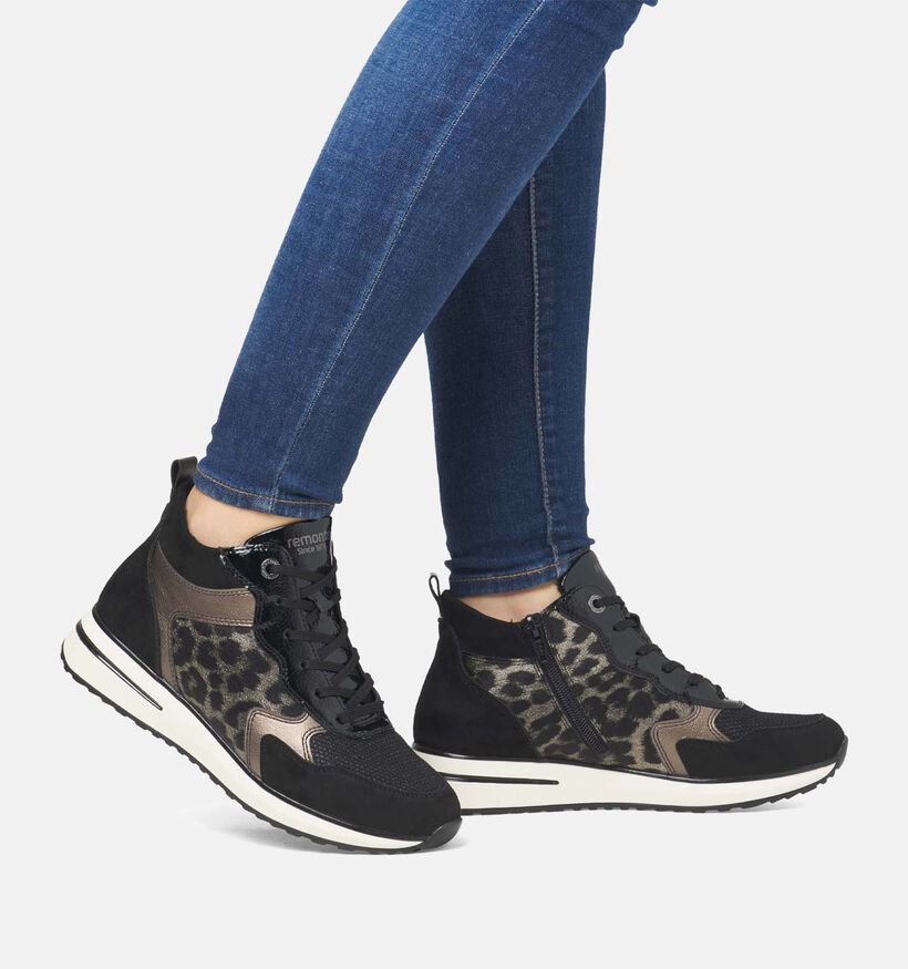 Remonte Zwarte Hoge sneakers voor dames (347260) - geschikt voor steunzolen