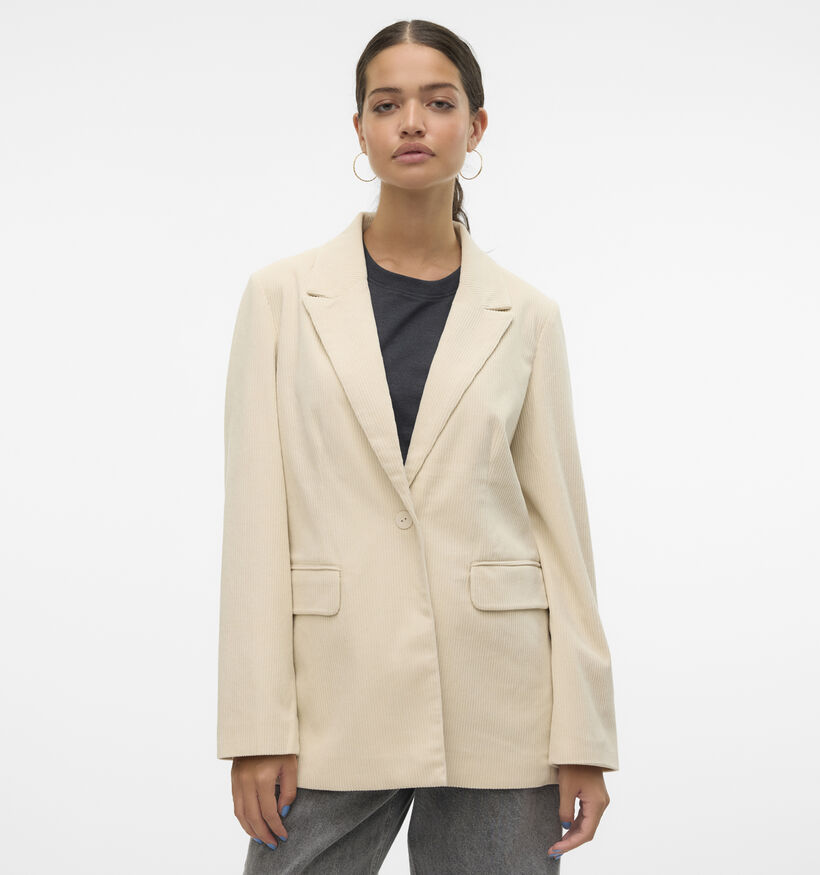 Vero Moda Nora Blazer en corduroy en Beige pour femmes (346407)