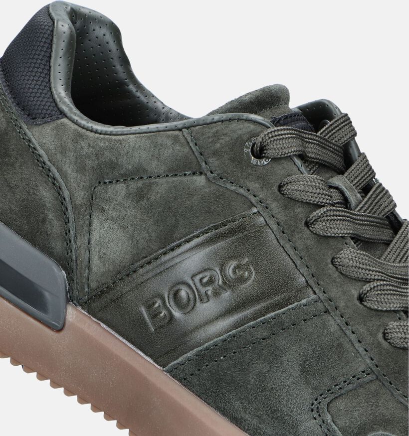 Björn Borg Tennis Low Olijfgroene Veterschoenen voor heren (345608) - geschikt voor steunzolen