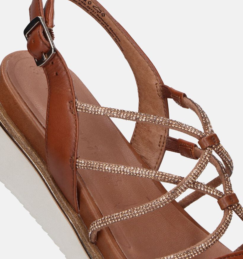 Tamaris Sandales avec talon compensé en Cognac pour femmes (338301)