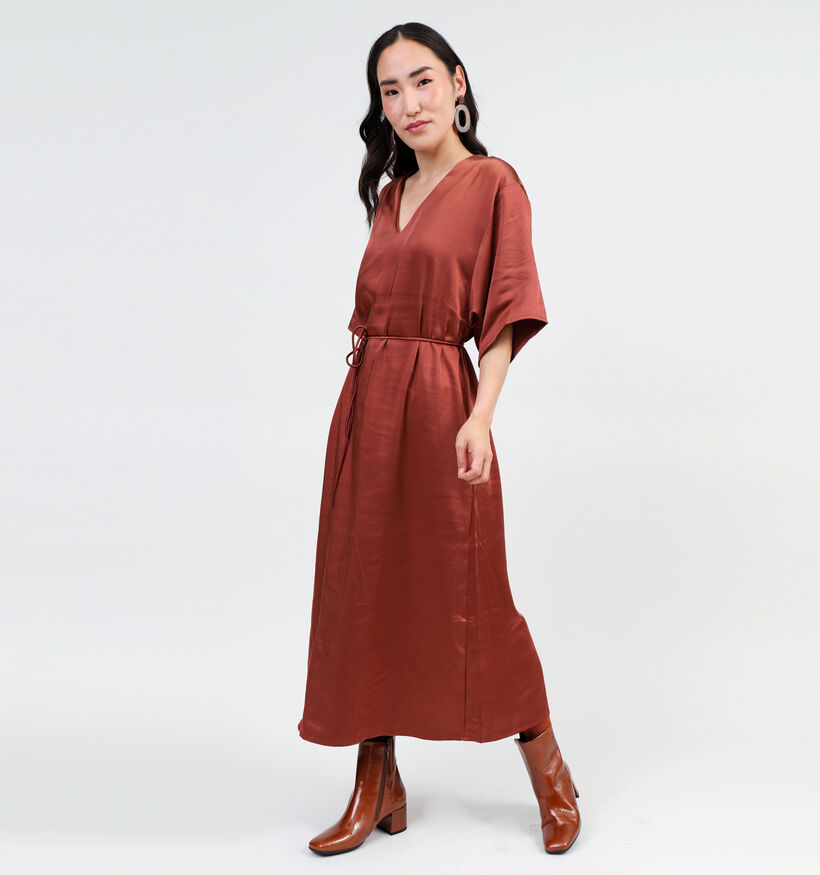 Vero Moda River Oranje Satijnen jurk voor dames (349026)