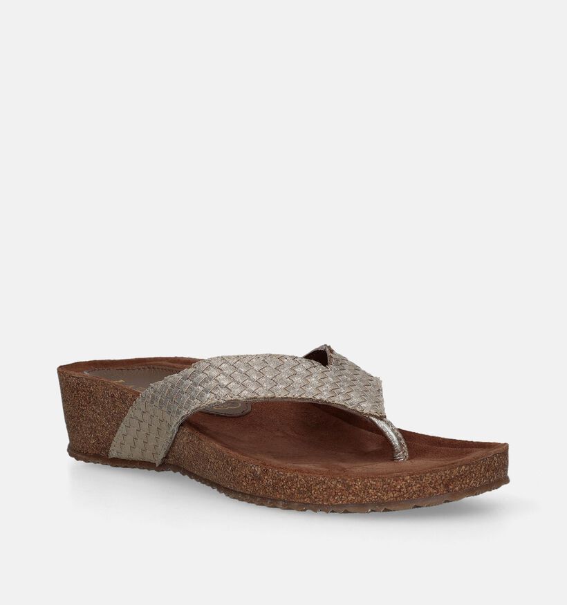 Lazamani Gouden Teenslippers Met Sleehak voor dames (338378)