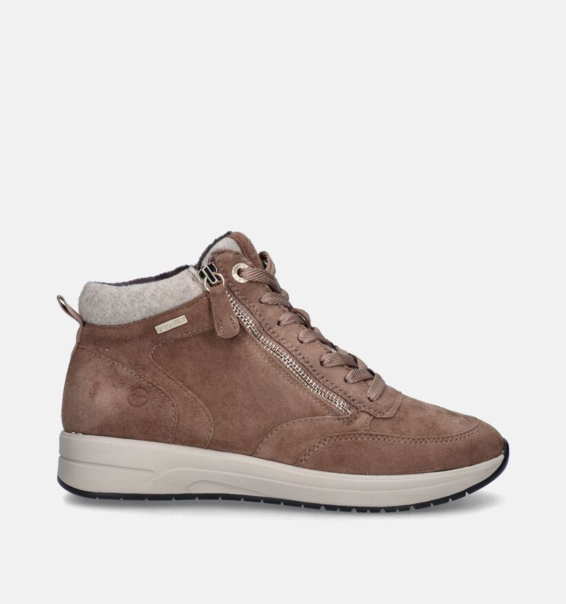 Tamaris Comfort Taupe Hoge sneakers voor dames (346396) - geschikt voor steunzolen