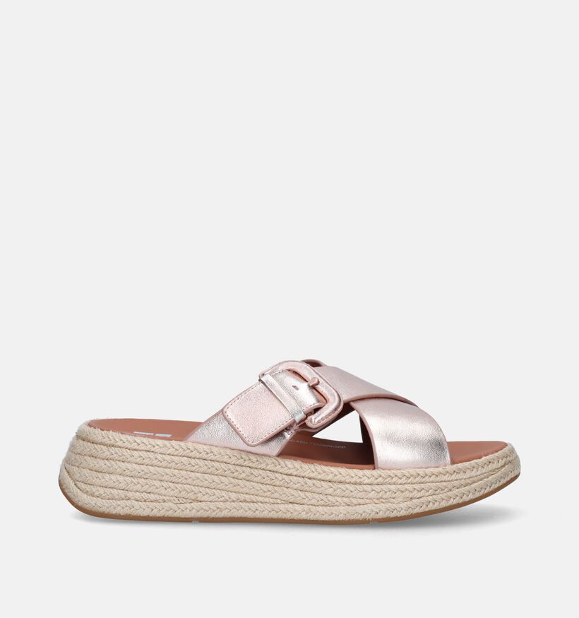 FitFlop F-Mode Espadrille Buckle Flatform Nu-pieds en Rose pour femmes (336993)