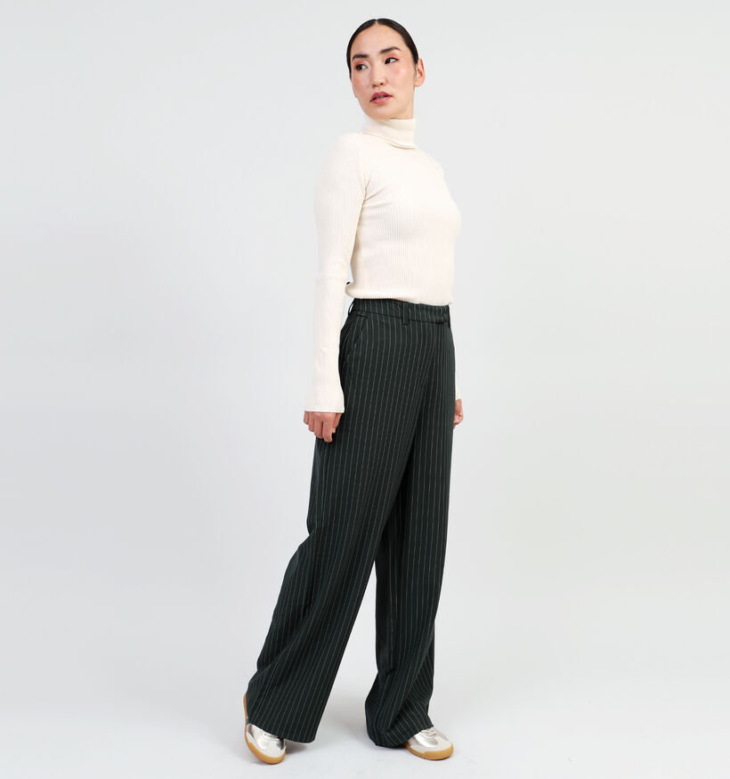 Vila Winnie Pantalon rayé en Vert pour femmes (346109)