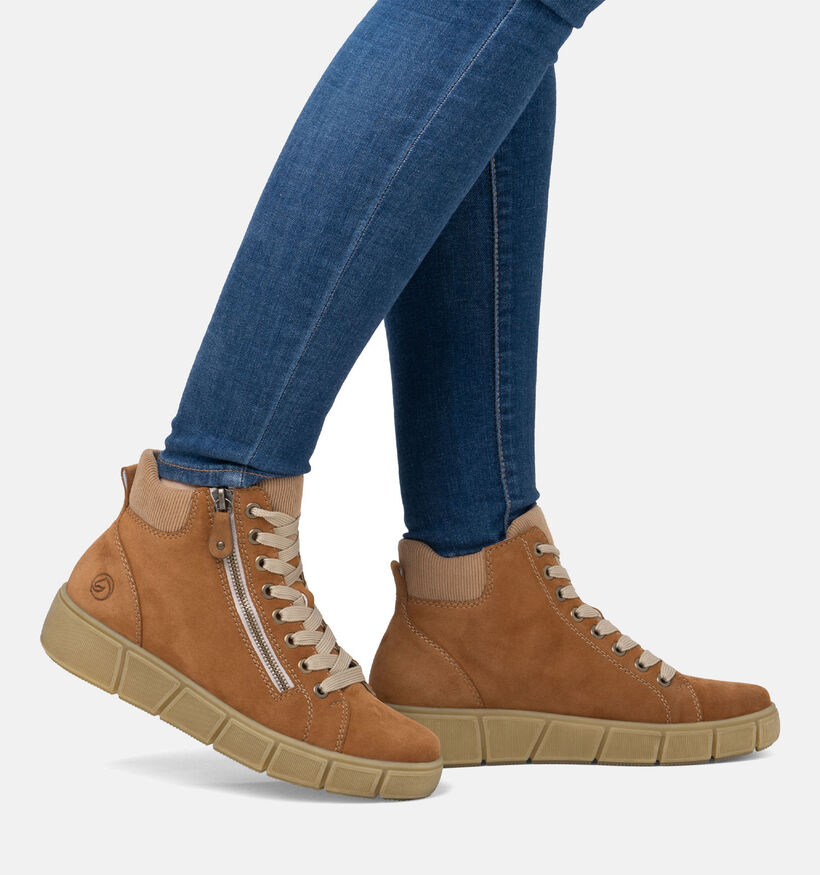 Remonte Bruine Hoge sneakers voor dames (344431) - geschikt voor steunzolen