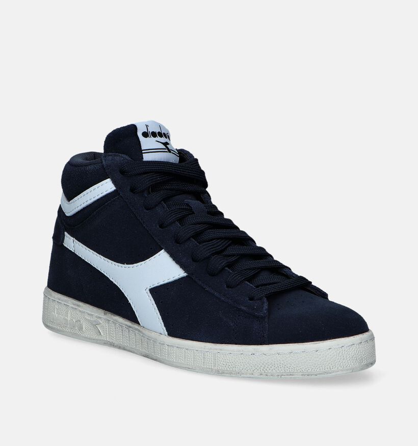 Diadora Game L High Suede Waxed Blauwe Sneakers voor dames (344882)