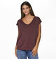 Pieces Billo Bordeaux T-shirt met V hals voor dames (354468)