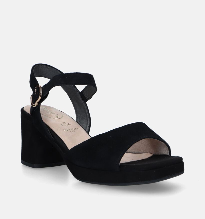 Tamaris Comfort Sandales avec talon carré en Noir pour femmes (338163)