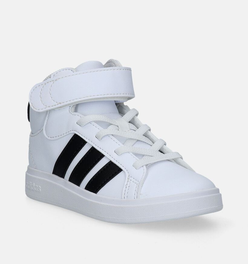 adidas Grand Court Mid K Baskets en Blanc pour filles, garçons (343189)