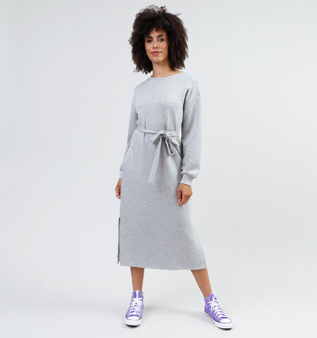 Robe mi-longue gris