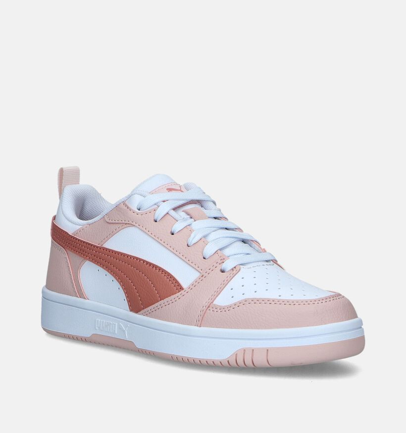 Puma Rebound v6 Roze Sneakers voor meisjes (343139) - geschikt voor steunzolen