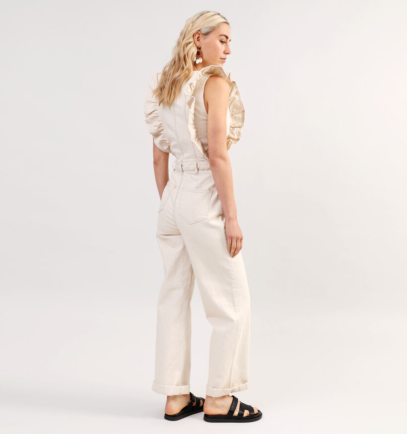 Pieces Muji Beige Denim Jumpsuit voor dames (342010)