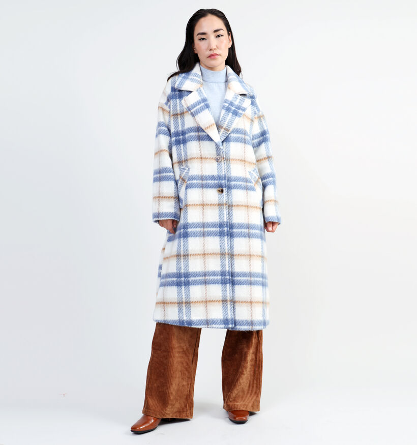 Vila Monta Manteau à carreaux en Bleu pour femmes (345022)