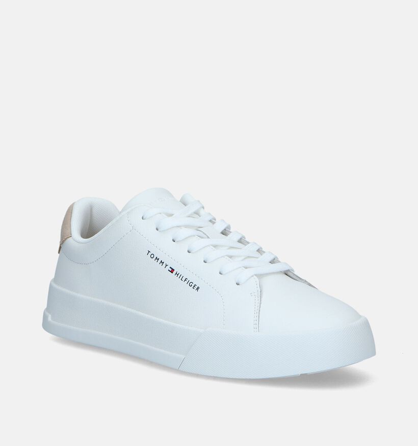 Tommy Hilfiger Court Grain Ess Witte Veterschoenen voor heren (342741) - geschikt voor steunzolen