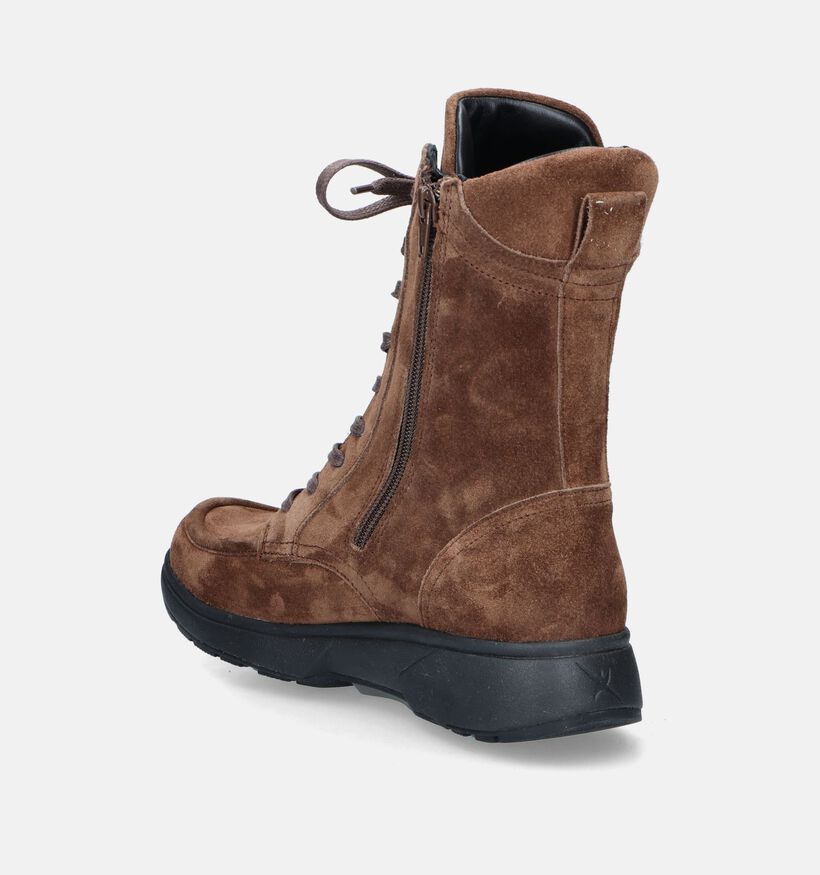 Xsensible Emilia Bruine Veterboots voor dames (348031) - geschikt voor steunzolen