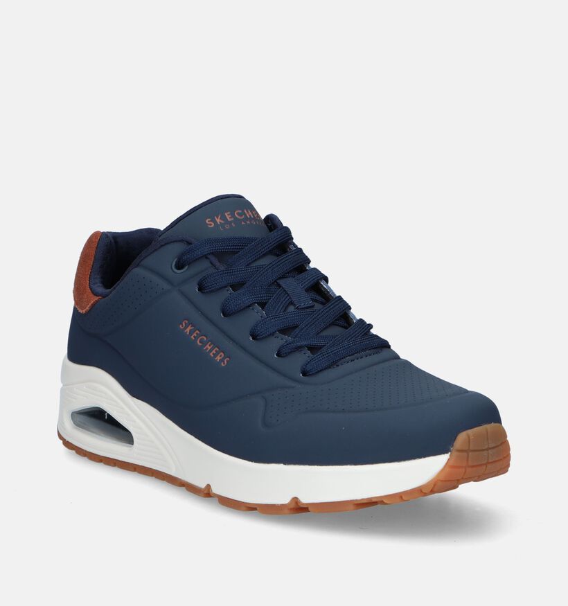 Skechers Uno Suited On Air Blauwe Sneakers voor heren (343972)