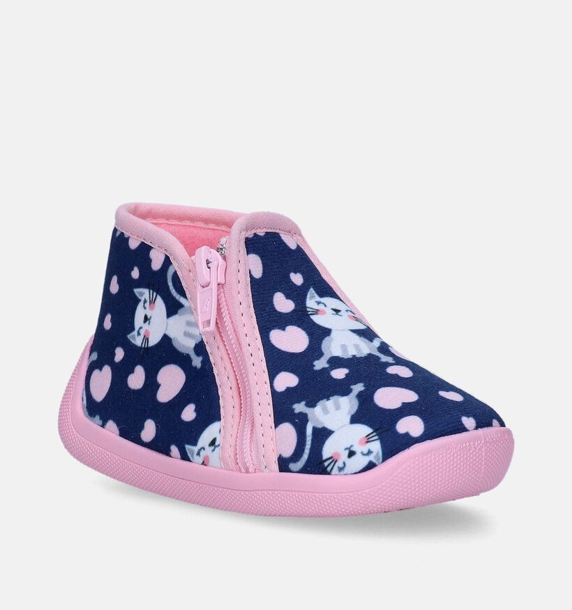 Milo & Mila Pantoufles pour bébé en Bleu foncé pour filles (348649)