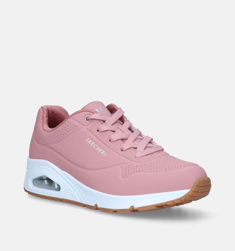 Skechers Uno Stand On Air Baskets en Rose pour femmes (345153)