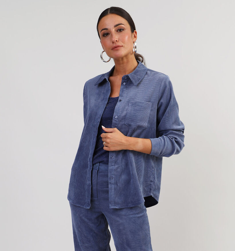 Vila Courdie Chemise en corduroy en Bleu pour femmes (345027)