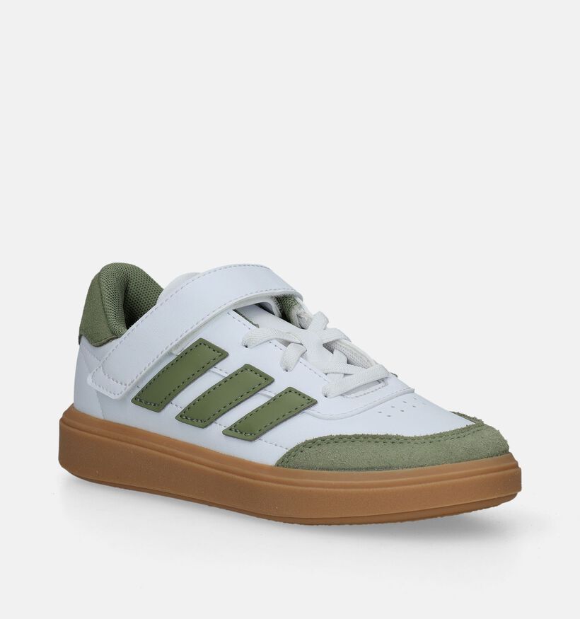 adidas Courtblock EL C Witte Sneakers voor jongens (343212)