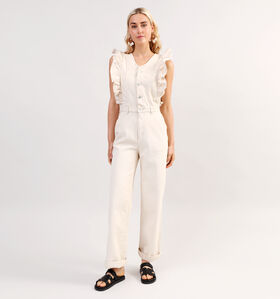 Pieces Muji Beige Denim Jumpsuit voor dames (342010)