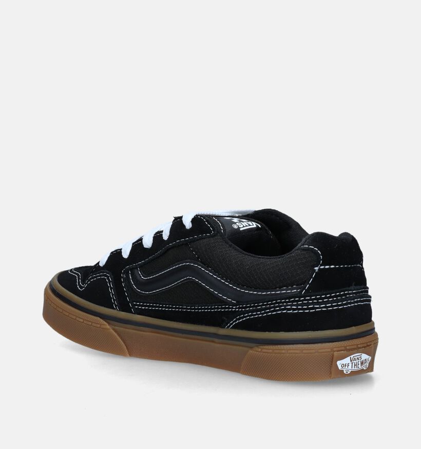 Vans Caldrone Suede Gum Baskets de skate en Noir pour garçons (343918)