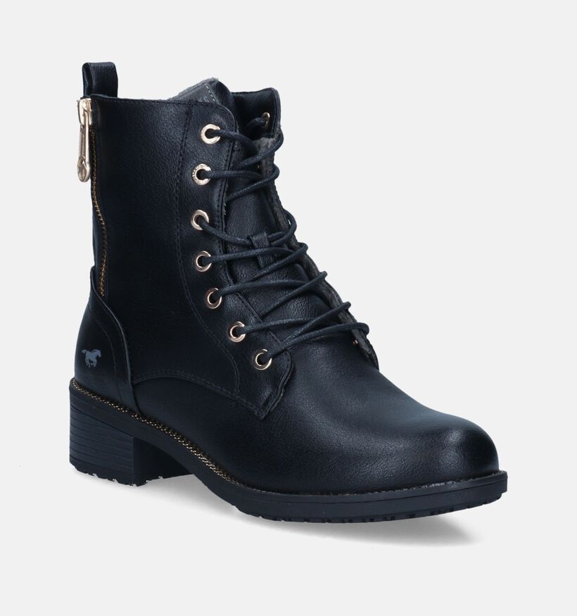 Mustang Boots à lacets en Noir pour femmes (345424)