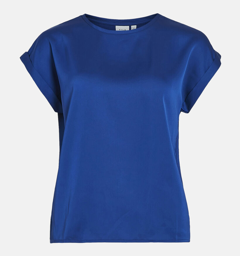 Vila Ellette Blauwe Satijnen t-shirt voor dames (344284)