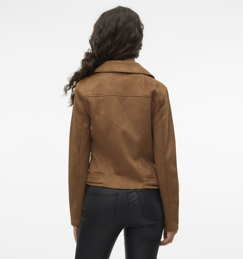 Vero Moda Jose Veste de motard en Cognac pour femmes (344056)