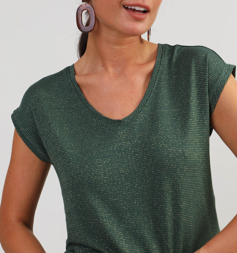 Pieces Billo Groen T-shirt met V-hals voor dames (345002)