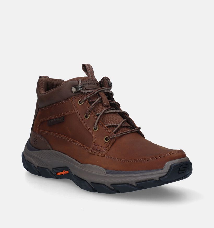 Skechers Respected Bosswel Relaxed Fit Cognac Wandelschoenen voor heren (345204) - geschikt voor steunzolen