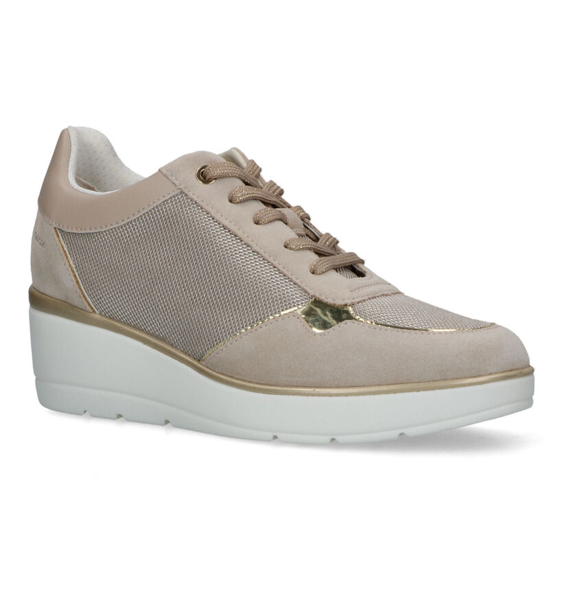 Geox Ilde Taupe Sneakers voor dames (326647) - geschikt voor steunzolen